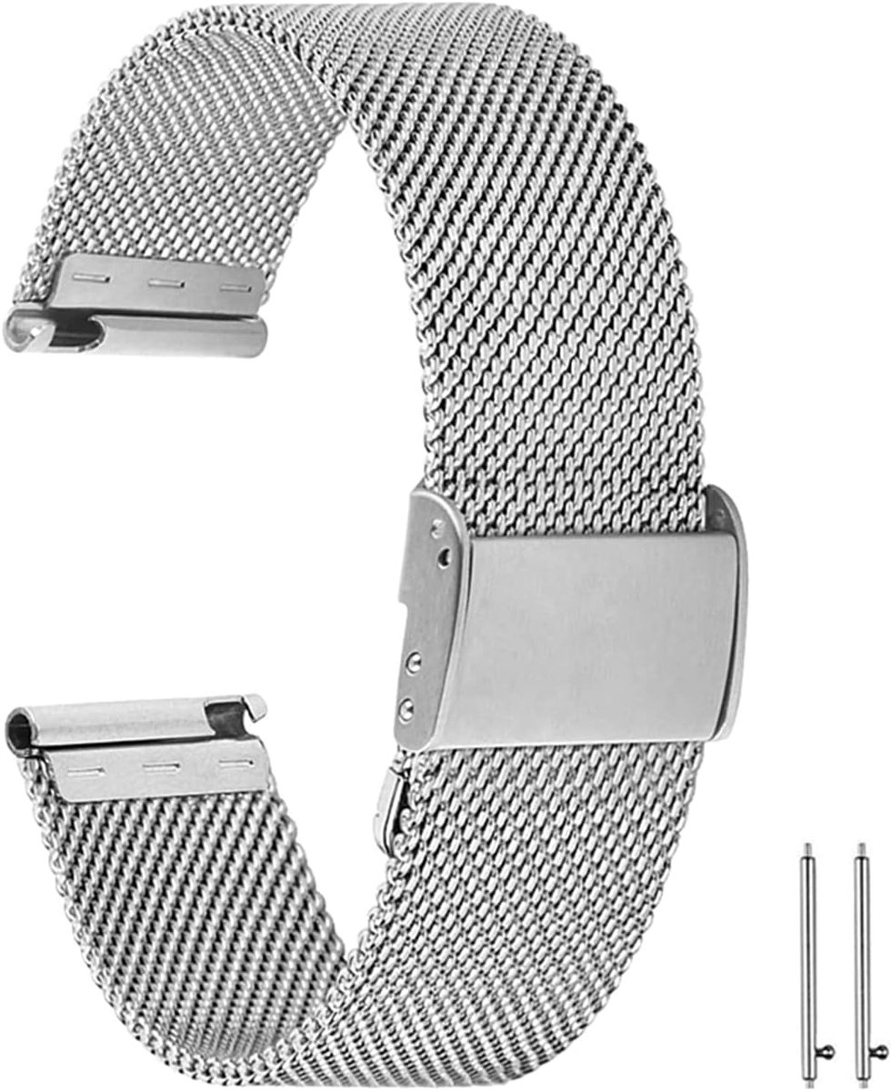 Aliwisdom Universal Replacement Watch Straps 18mm 20mm 22mm for Smart Wacth, Smartwatch Accessories, Stainless Steel - ShopVlot
