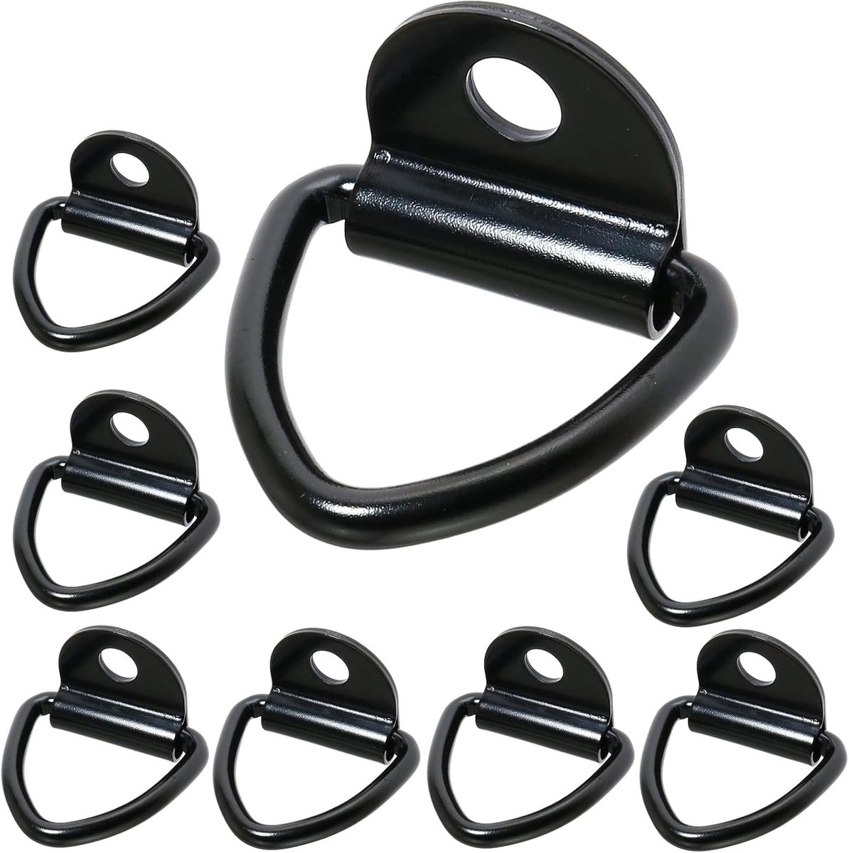 Set of 8 V Rings with Eyelets, Heavy Duty Carbon Steel Anchor Hooks, Kayak Attachment & Cargo Lashing Rings, Surface - ShopVlot