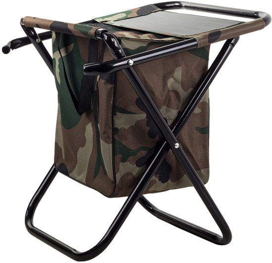 MOZY® - Inklapbare Viskruk - Stoel & Tas - 28 x 32 x 60 cm - Compact - met Handvatten - Klapstoel - Wandelstoel - Camouflage - Kruk - Vouwstoel - Kampeerstoel — afbeelding 4