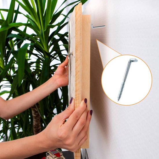 Screw Hooks, L Shaped Wall Hooks for Screwing Wall Hooks Carbon Steel Hook Screws Rectangular Screw Hooks with Plugs - ShopVlot — afbeelding 3