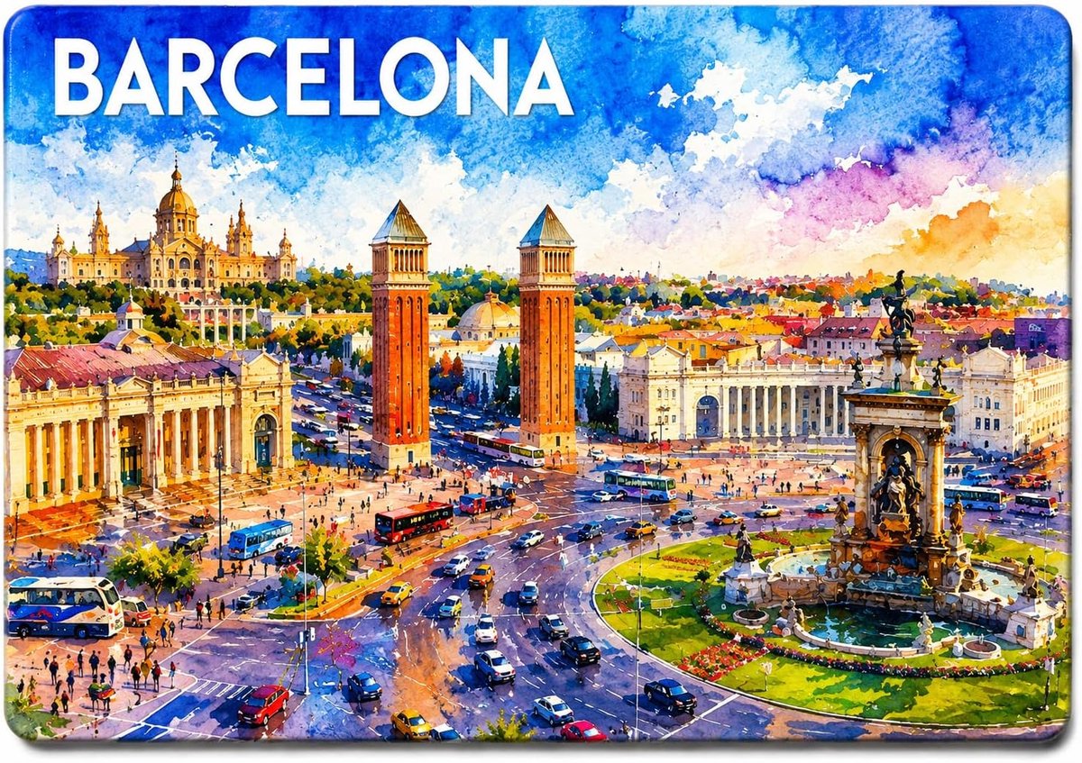 Barcelona Magneet Plaça d'Espanya Spanje Souvenir - Spain koelkastmagneet koelkastmagneet koelkastmagneet - ShopVlot