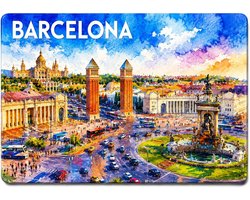 Barcelona Magneet Plaça d'Espanya Spanje Souvenir - Spain koelkastmagneet koelkastmagneet koelkastmagneet - ShopVlot