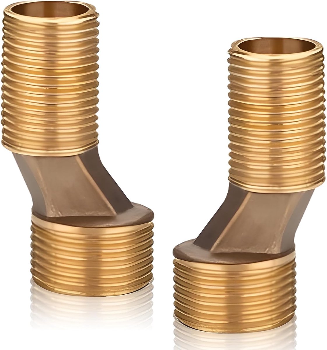 2pcs Shower Fixture Adaptors, 3/4" AG x 1/2" AG Brass S Socket Adapter Shifted by 8mm Length 60mm, Adjustable Swivel - ShopVlot