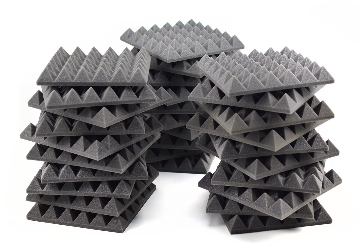 ACOUSPANEL Akoestische Schuimpanelen 245x245x40mm - 30 Stuks voor Geluiddemping