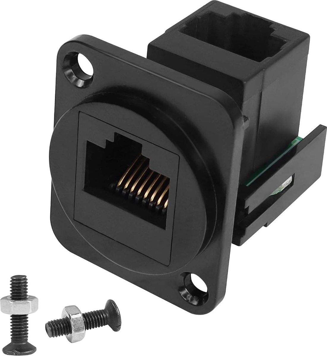 QIANRENON RJ45 90° Curved Panel Mount Adapter CAT5E/CAT5 Ethernet Network Adapter - ShopVlot