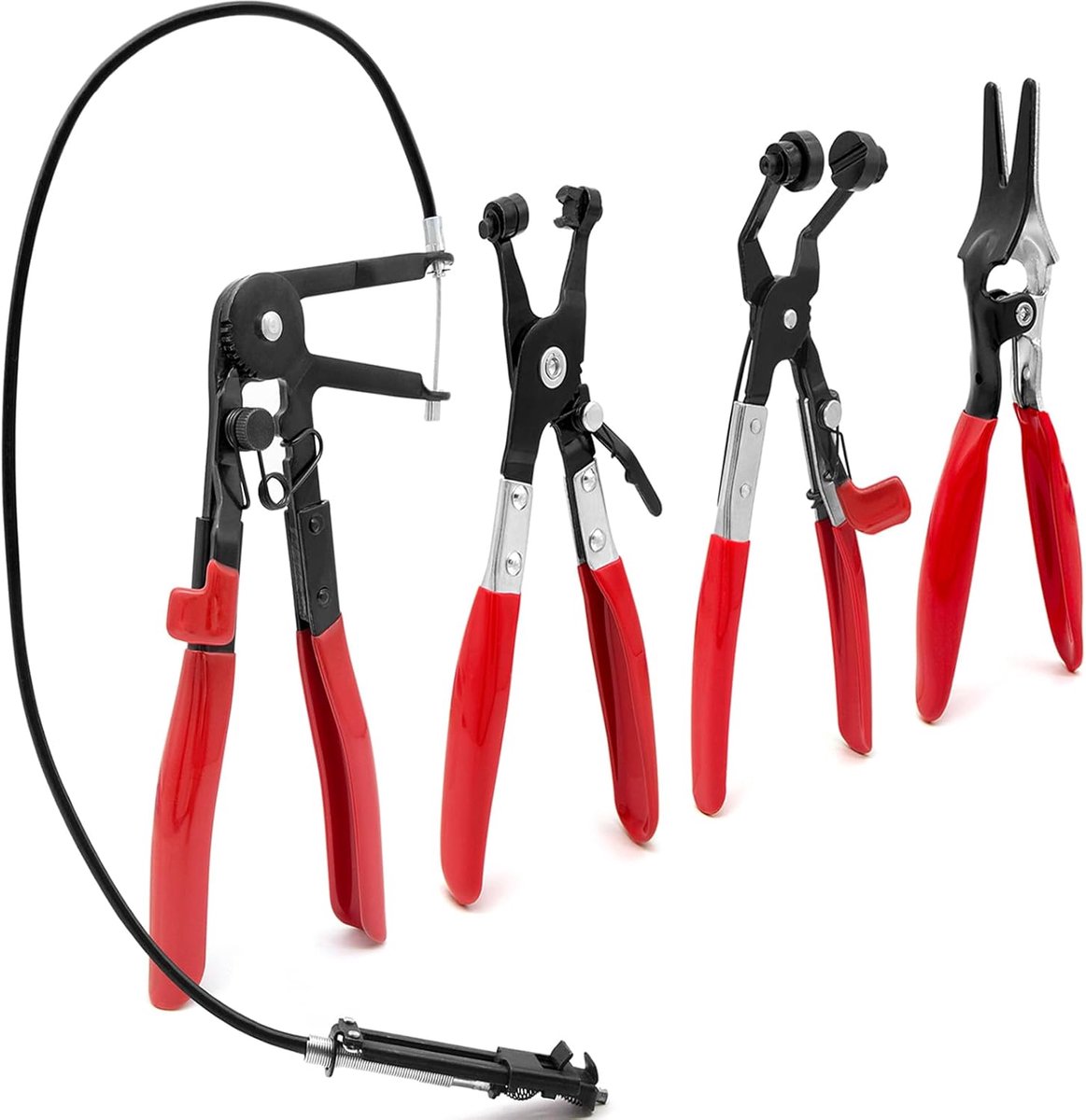 Hose Clamp Pliers Set 4 Pcs Hose Clamps Pliers Spring Band Clamp Straight Neck Hose Valve Pliers Hose Remover Pliers - ShopVlot