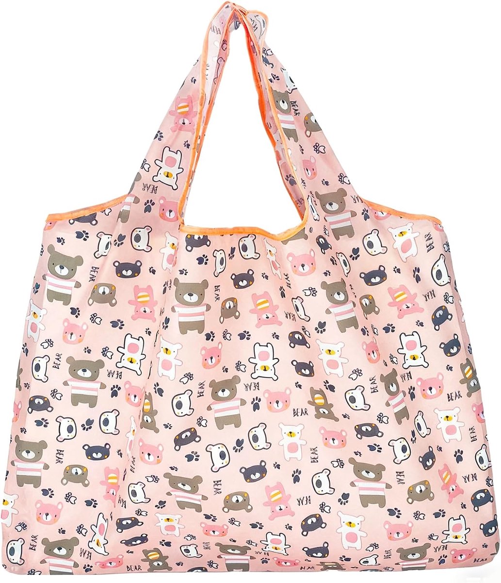 LinsLiliana Large Foldable Shopping Bag, 50 x 66 cm, Reusable Travel Bag, Quick-Drying Beach Bag, Tear-Resistant - ShopVlot