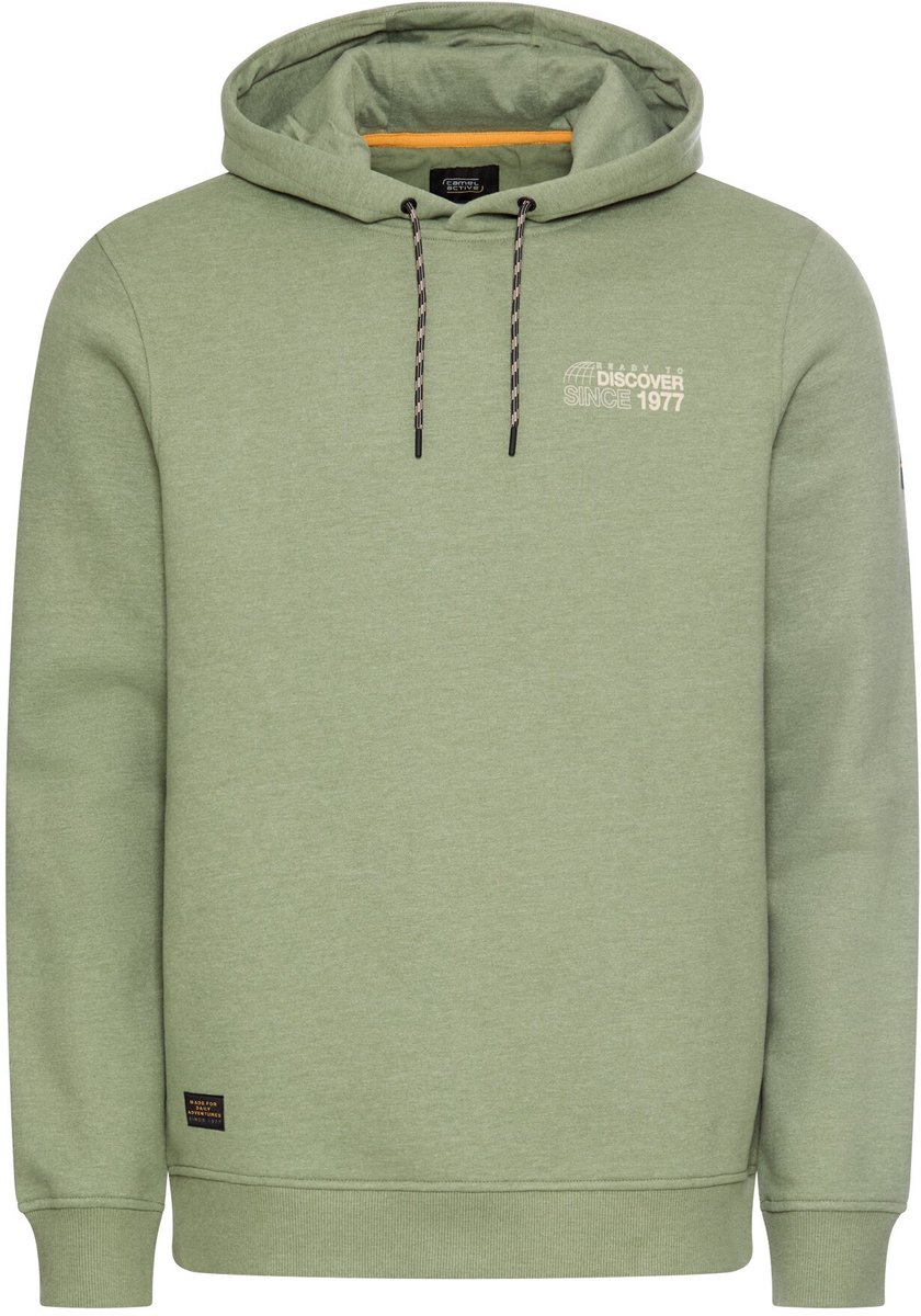 camel active Hoodie met rugprint - Maat menswear-XL - Bladgroen