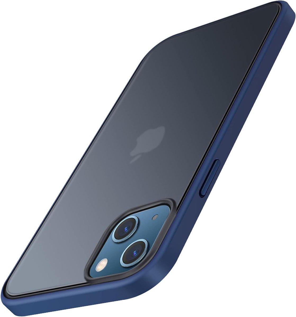 TENDLIN Compatible with iPhone 13 Mini Case Translucent Matte Hard Back Cover with Soft Silicone Bumper Comfortable - ShopVlot