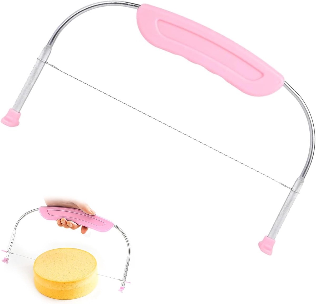 Cake Cutter, 11 in, Stainless Steel, Height Adjustable, with Cutting Wire, Professional Cake Cutter for Even Cake - ShopVlot