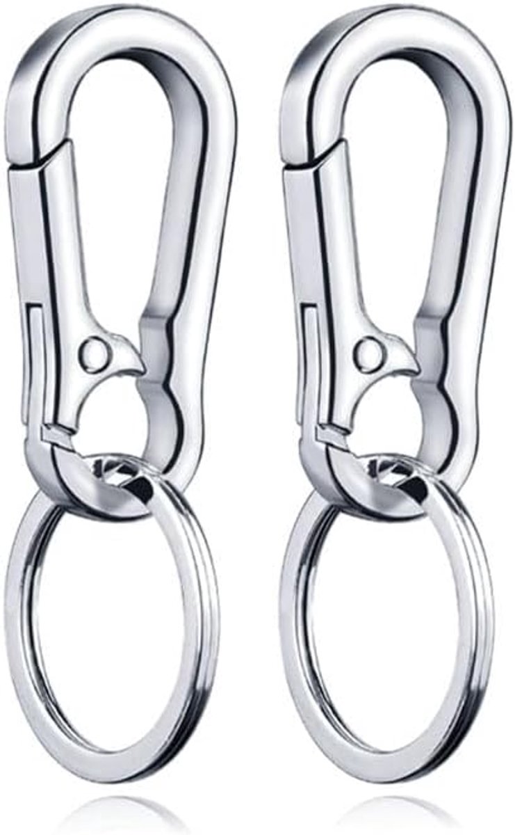 Sleutelhanger Zilveren Karabijnhaak - Set van 2 stuks - ShopVlot