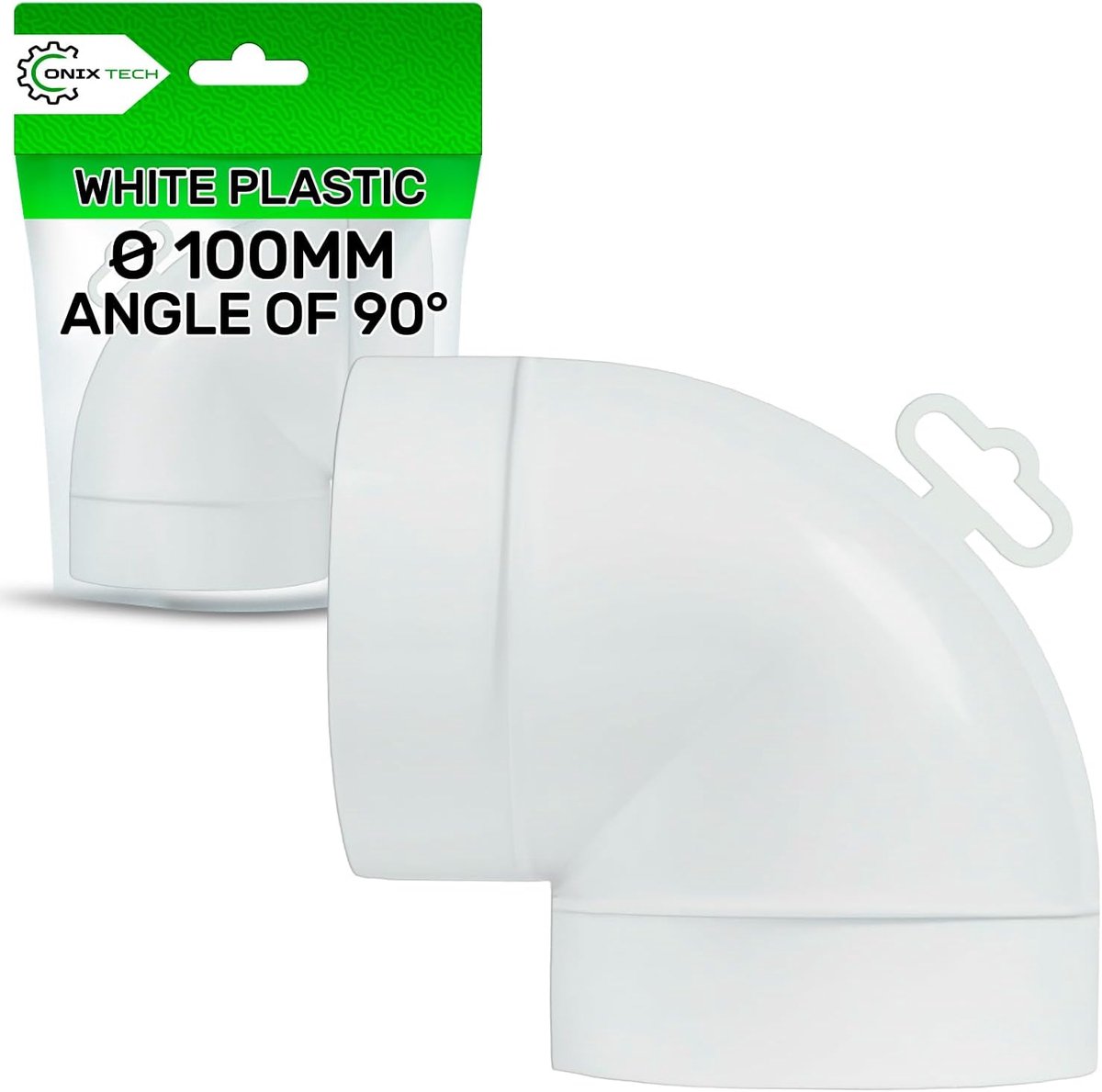 Hoekstuk 90° voor ronde buizen Ø 100 mm en maximale werktemperatuur 60 °C - 5 jaar garantie ONIX TECH - ShopVlot
