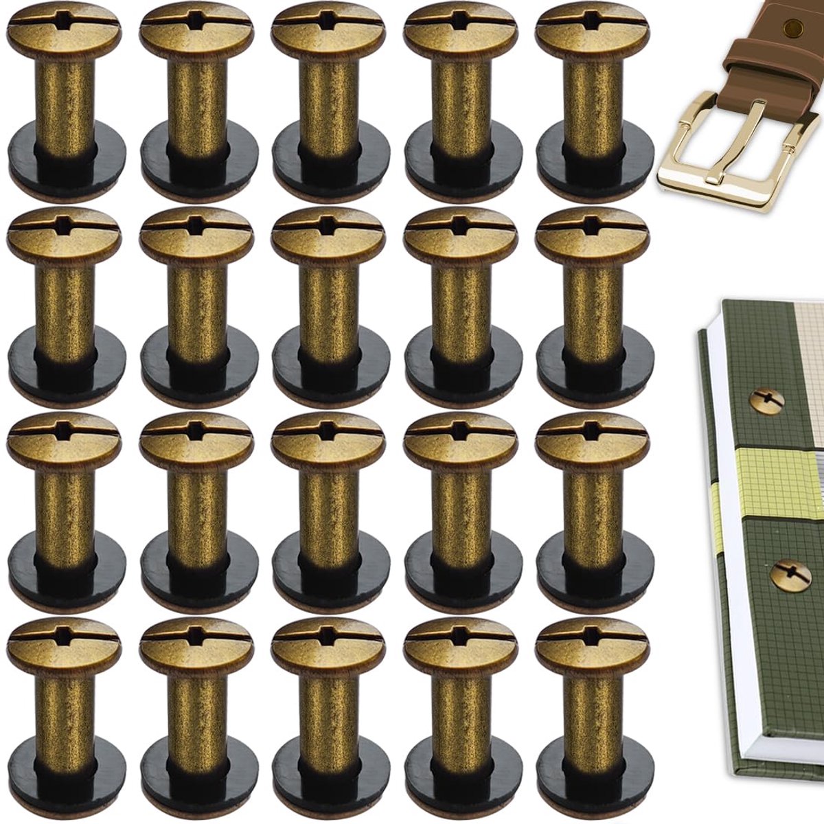 Chicago Book Screws Stainless Steel M5 x 12 mm Chicago Screws Book Binding Screws Screw Rivets for Leather Bags Books - ShopVlot