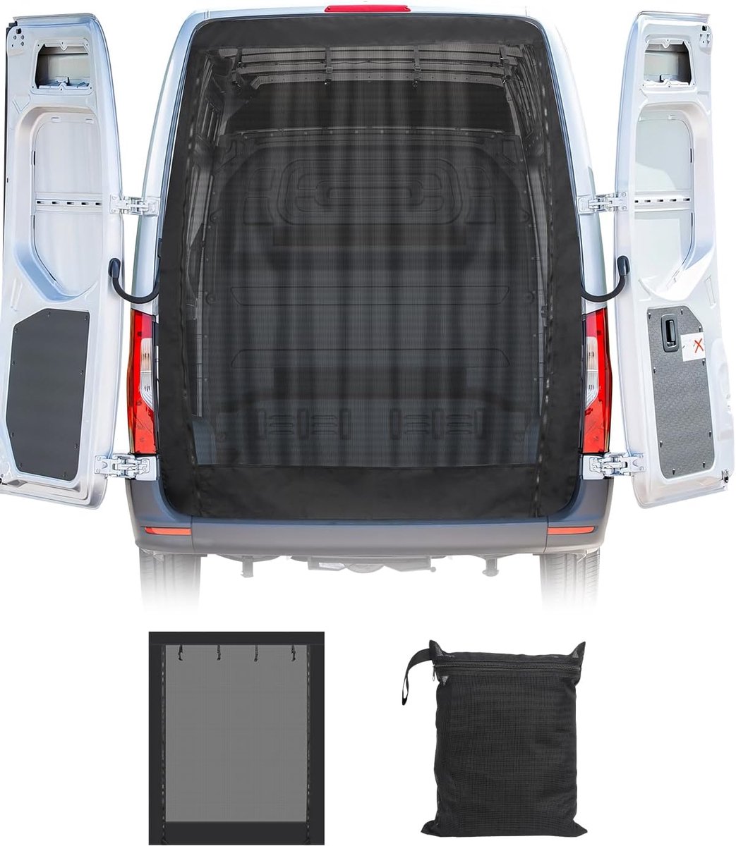 SUPAREE Mosquito Net 6ft x 5ft Tailgate Mosquito Net Camper Mosquito Net Van Universal Flap with Closure and Chain for - ShopVlot