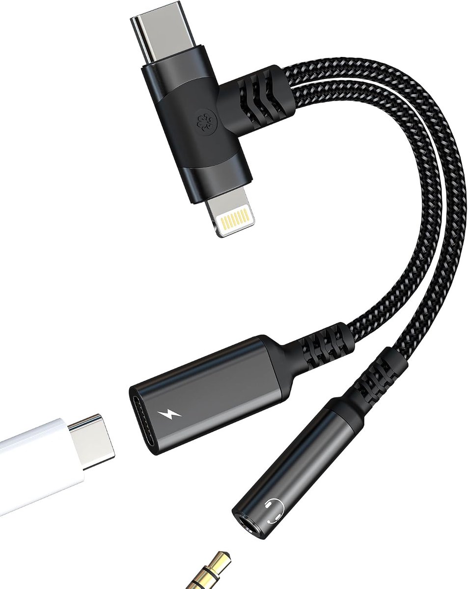 Lightning naar jack adapter USB C AUX hoofdtelefoon 3,5 mm voor iPhone 17 16 15 Pro Max voor Apple compatibel met - ShopVlot