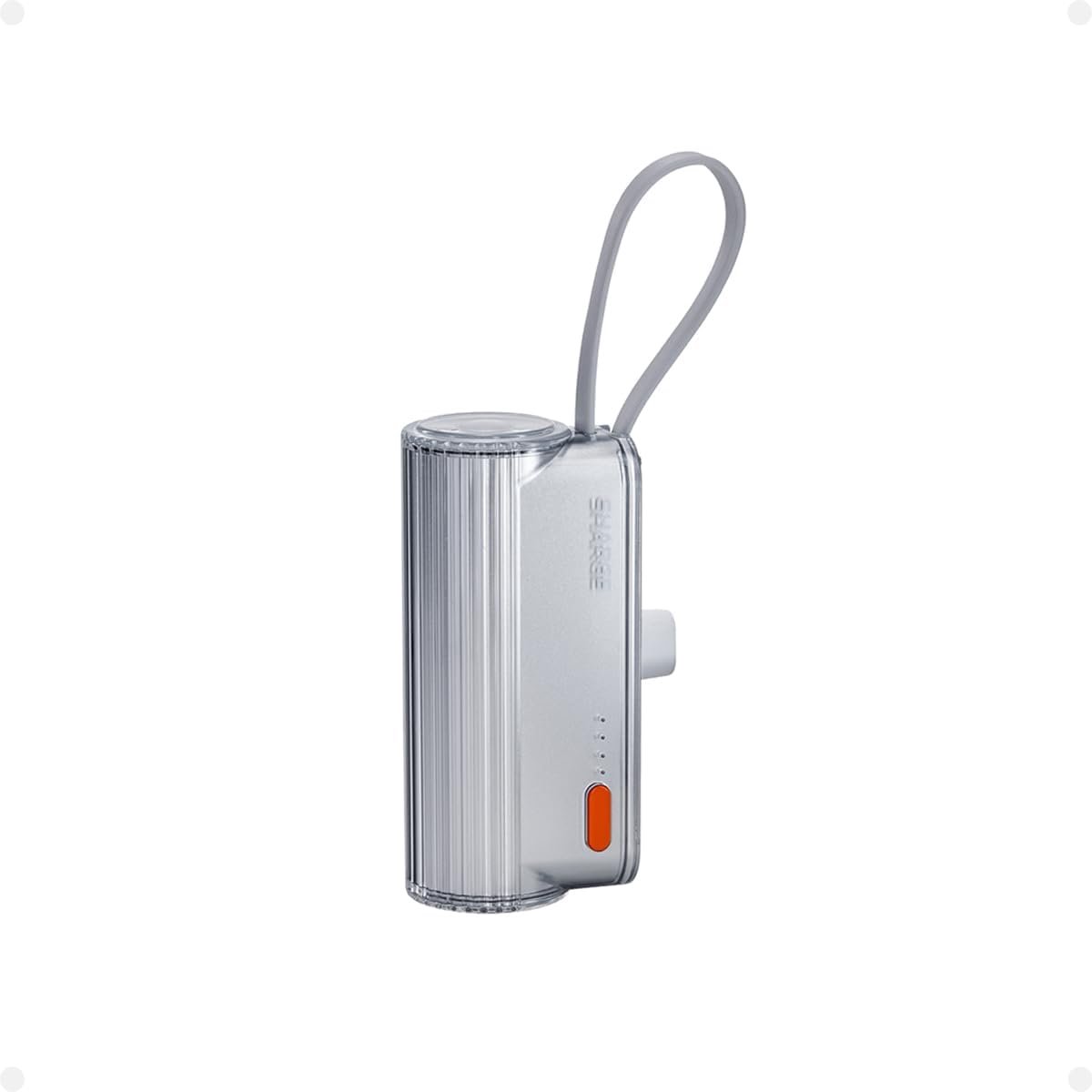 sharge Flow Mini 2 Pro Power Bank met geïntegreerde kabel, 22,5 W draagbare oplader voor reizen, snel opladen, externe - ShopVlot