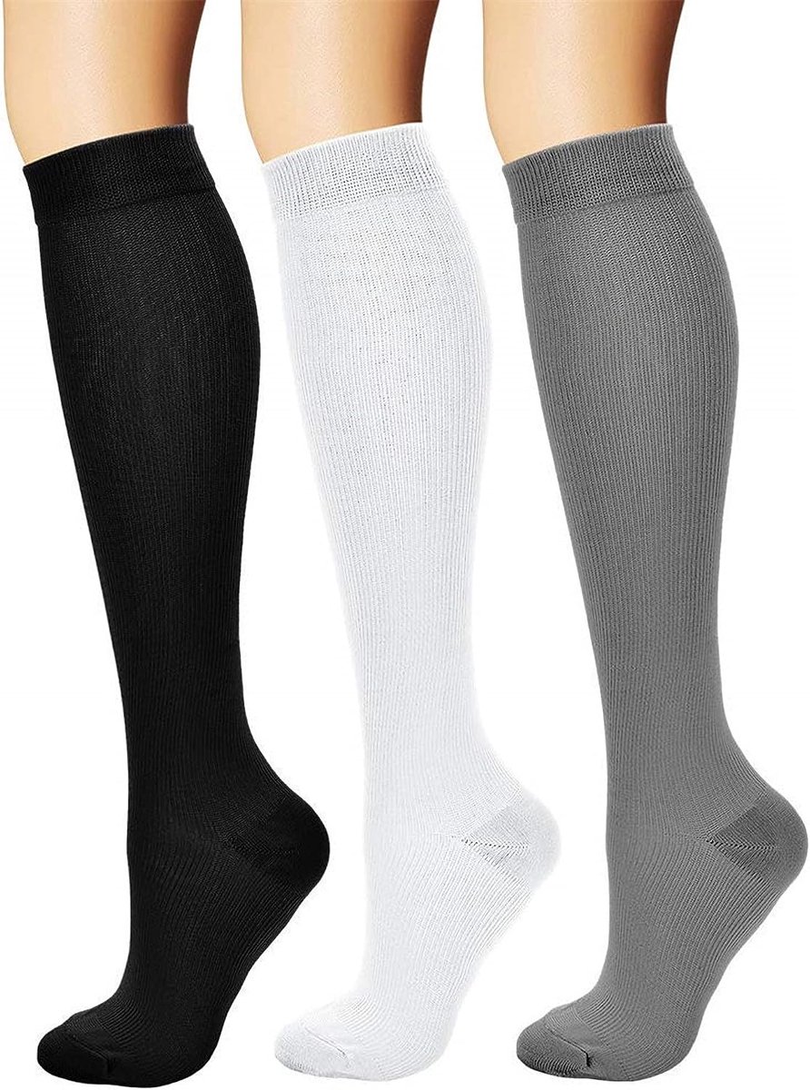 3 Pairs Compression Socks Set Thrombosis Stockings, Compression Stockings, Support Stockings, Travel Stockings, Knee - ShopVlot
