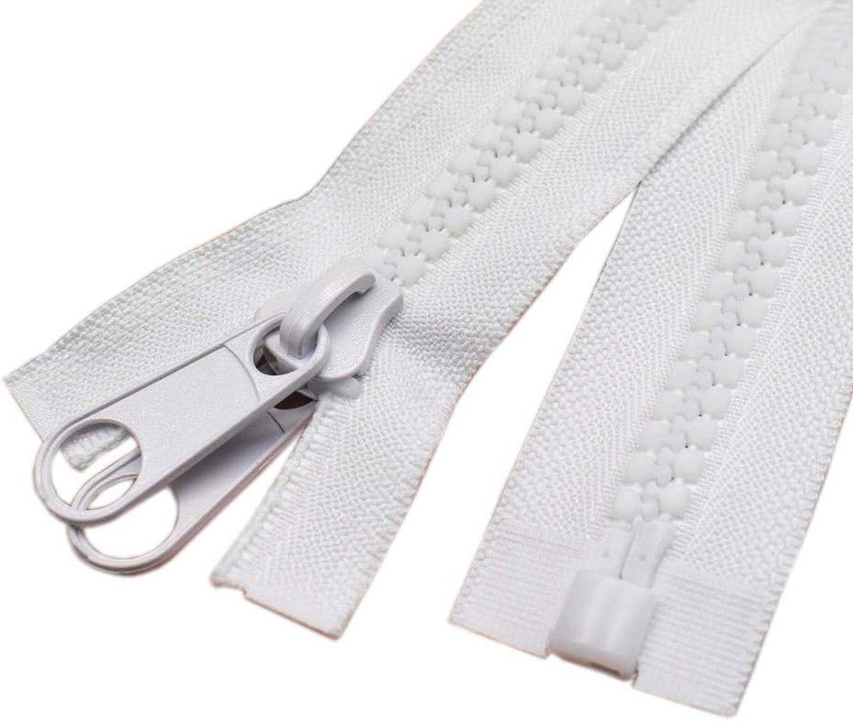 DP 213 cm #10 Large Plastic Zip Divisible with Double Zip for Tent Cover, Sleeping Bag, White - ShopVlot