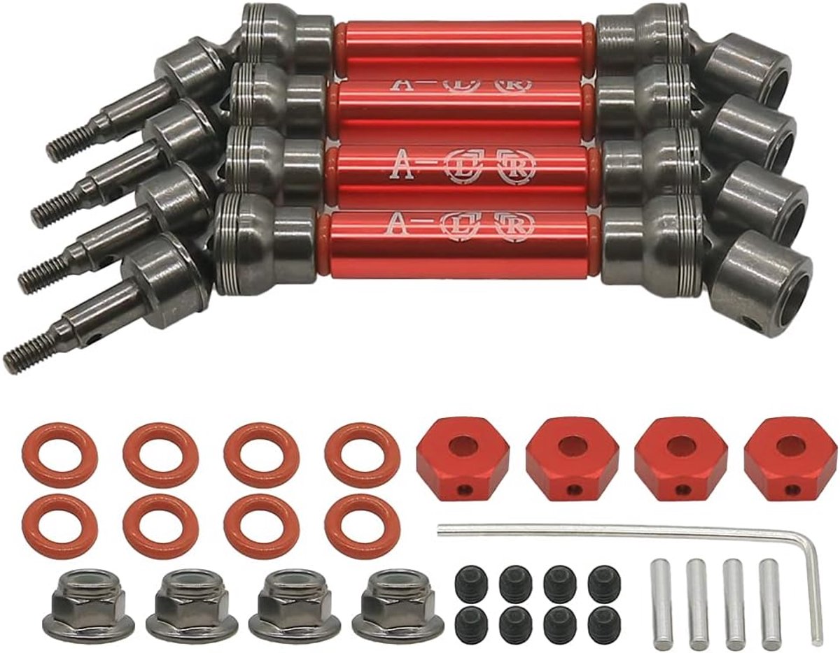 RCAWD ARRMA 4pcs Metal Drive Shaft for ARRMA CVD 1/10 ARRMA 3s and Mega Vorteks Senton Granite Big Rock Typhon - ShopVlot