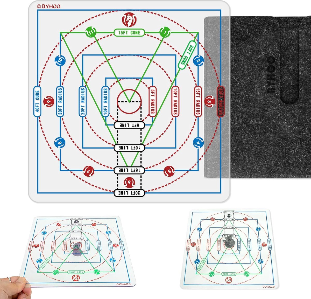 Byhoo Spell AOE Damage Template Upgraded, Acrylic Area Effect Marker for DND 5th 3rd Pathfinder and More Tabletop RPG - ShopVlot