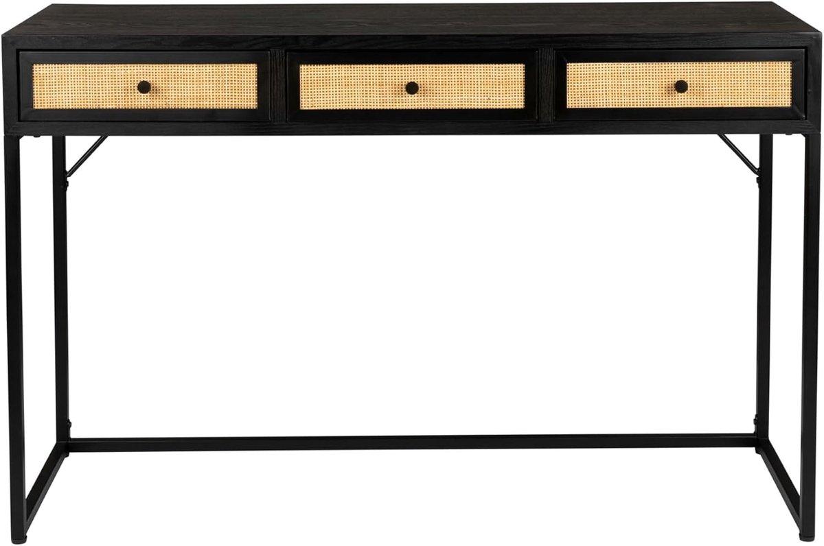 Guuji Consoletafel/Wandtafel Hout 120x40 Zwart - ShopVlot