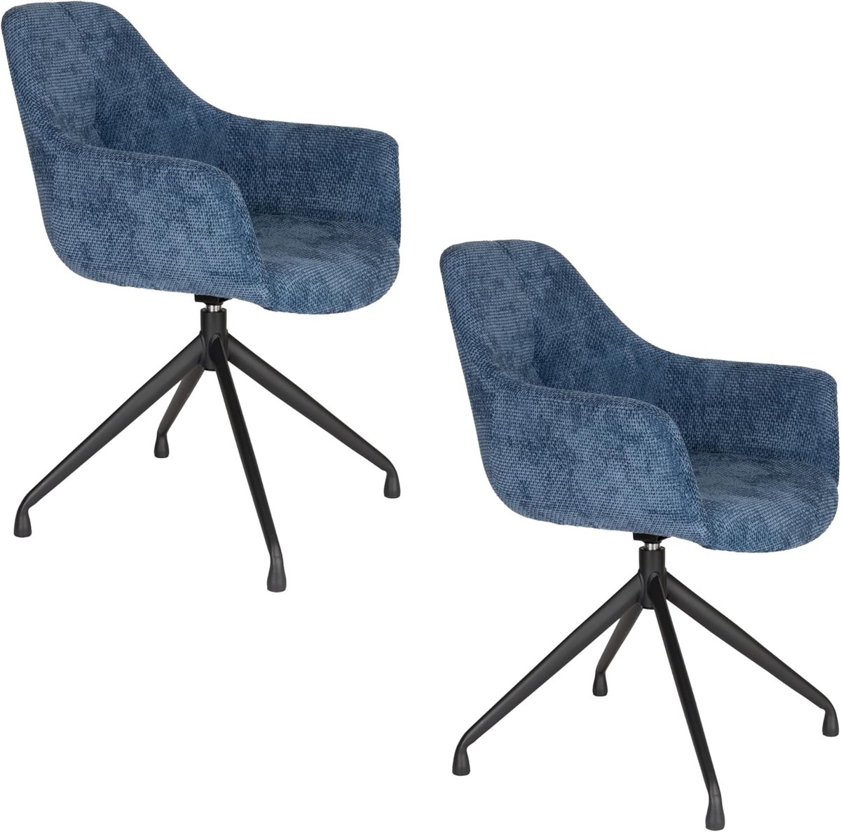 Wiz Eetkamerstoelen Draaibaar Blauw - Set van 2 - ShopVlot