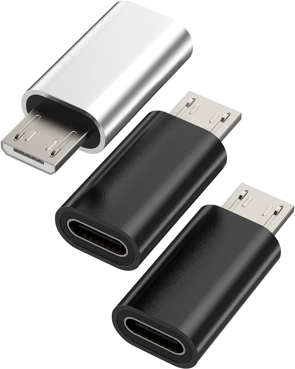 USB-C vrouwelijk naar Micro USB mannelijk adapter (3 stuks) Type-C oplaadkabel Android converter voor iPad oplaadkabel - ShopVlot