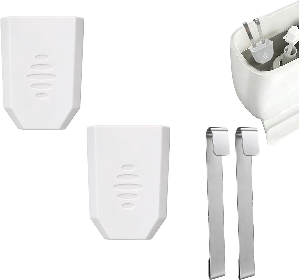 2 stuks toilettank, reinigingstablethouder, 19,3 x 7,2 cm, hangend, reinigingstablethouder, bleektablethouder, past op - ShopVlot