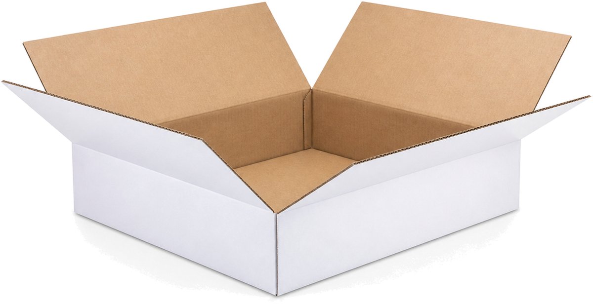 Inpakr Verzenddozen 330 x 330 x 110 mm - 30 stuks - Wit - Enkelgolf 3 mm - FEFCO 0201