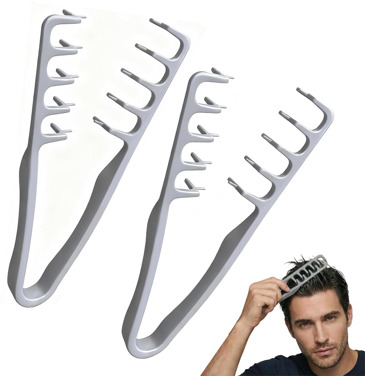 Solidchoice - Set van 2 Textured Styling Combs voor Haarstyling