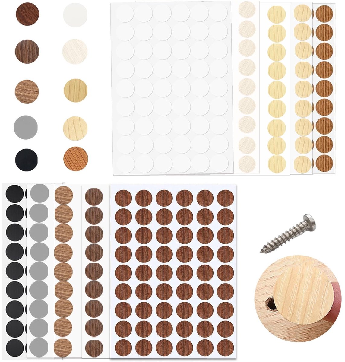 Solidchoice - Set van 540 Zelfklevende Dekkapjes in 10 Kleuren