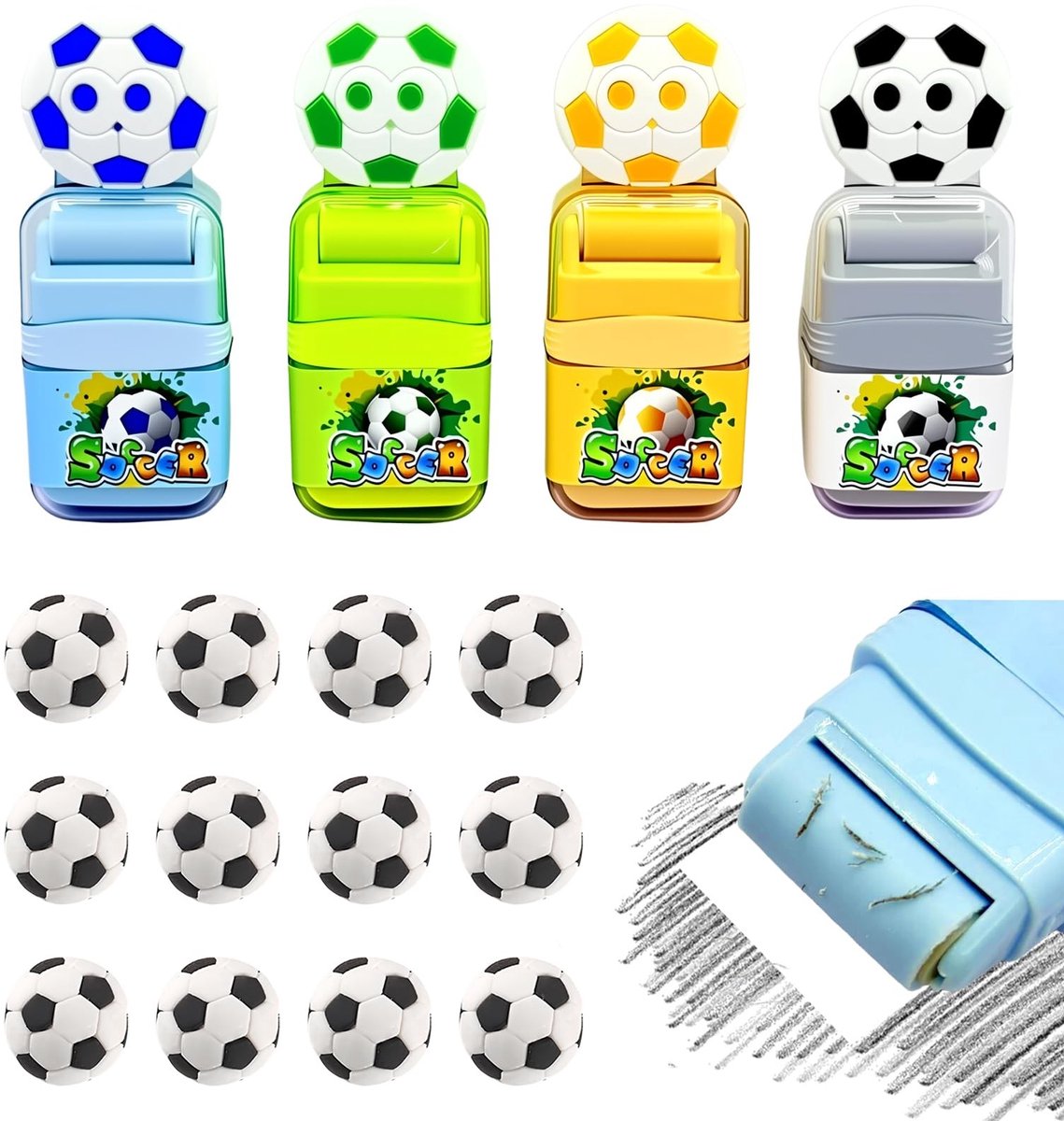 Solidchoice - Set van 16 Creatieve Voetbalgummen voor Studenten en Kinderen