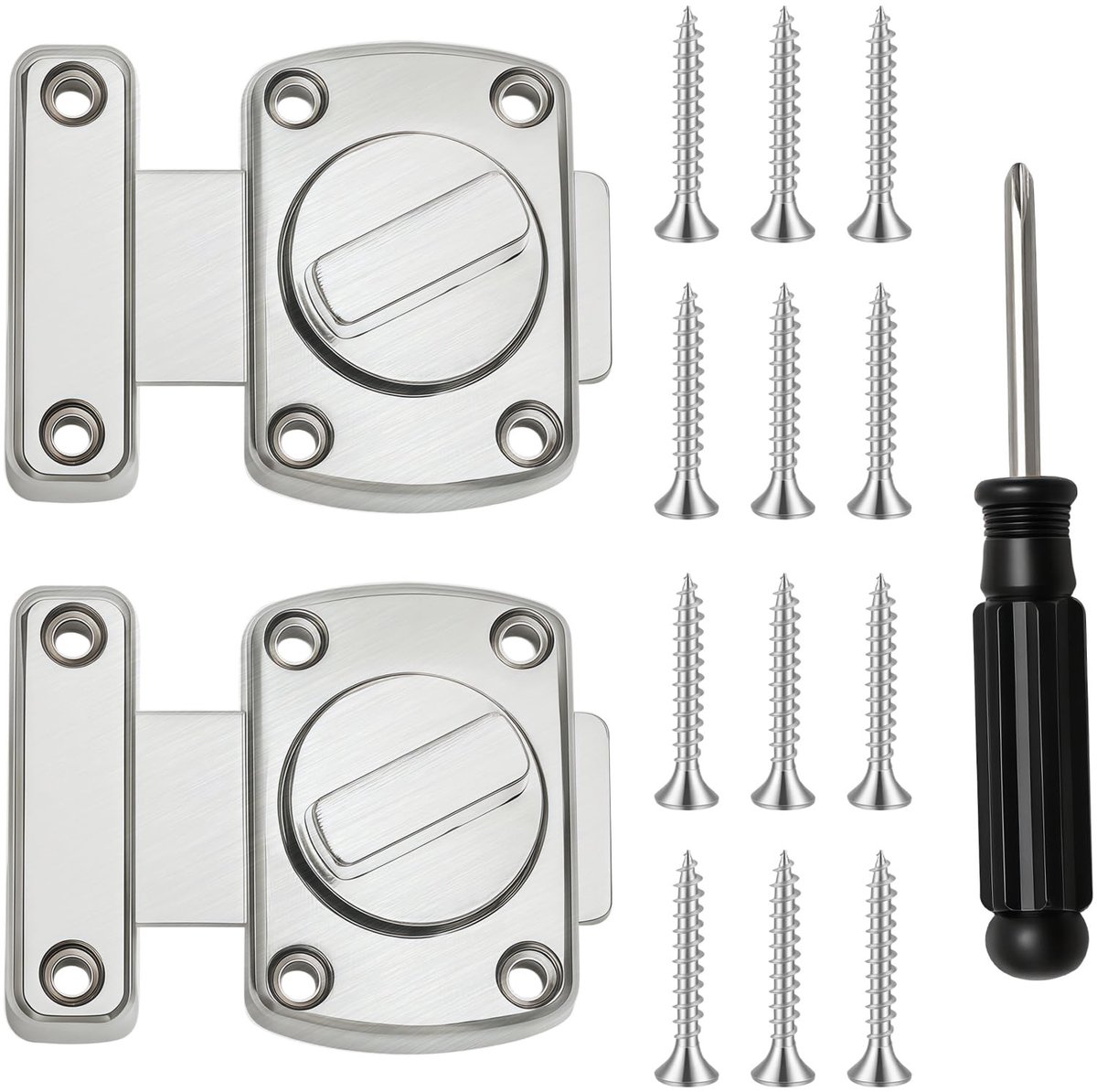 SnelShoppen - 2 Pcs Deurslot Voor Binnendeur, Met Schroeven & Schroevendraaier, Mortise Slot Toilet Lock Badkamer Deurslot, Latch Deurslot Controle Be