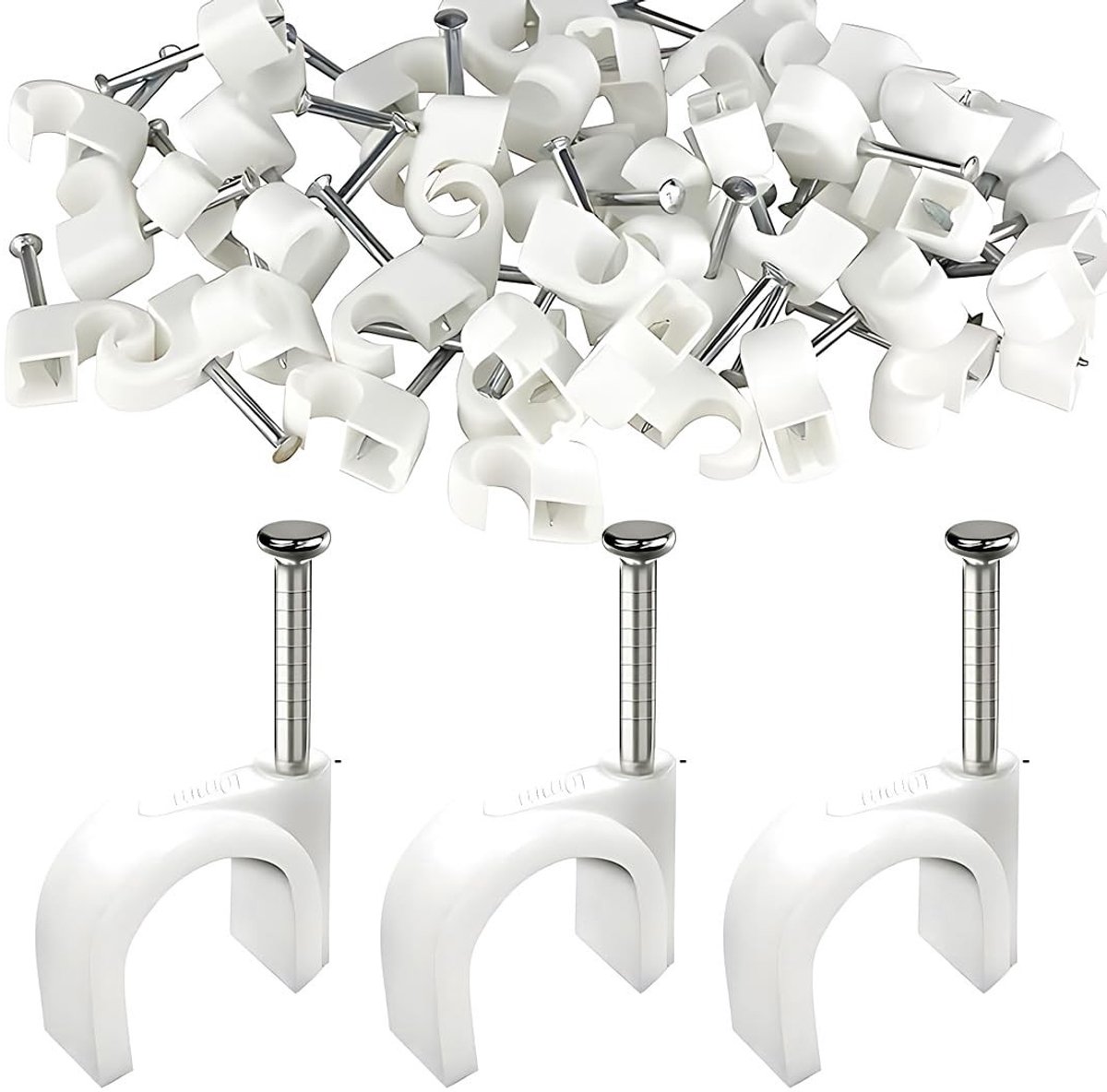 Solidchoice - Set van 100 Kabelclips voor Wandmontage, Organiseer Uw Kabels Efficiënt