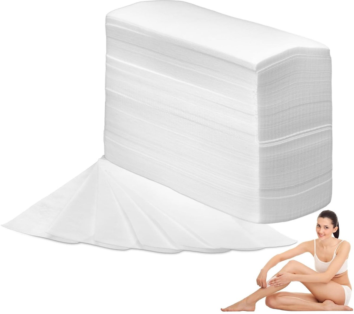 Solidchoice - 200 Fleece Haarverwijderingsstrips voor Wax en Suikerpasta - 3.8 x 10 cm