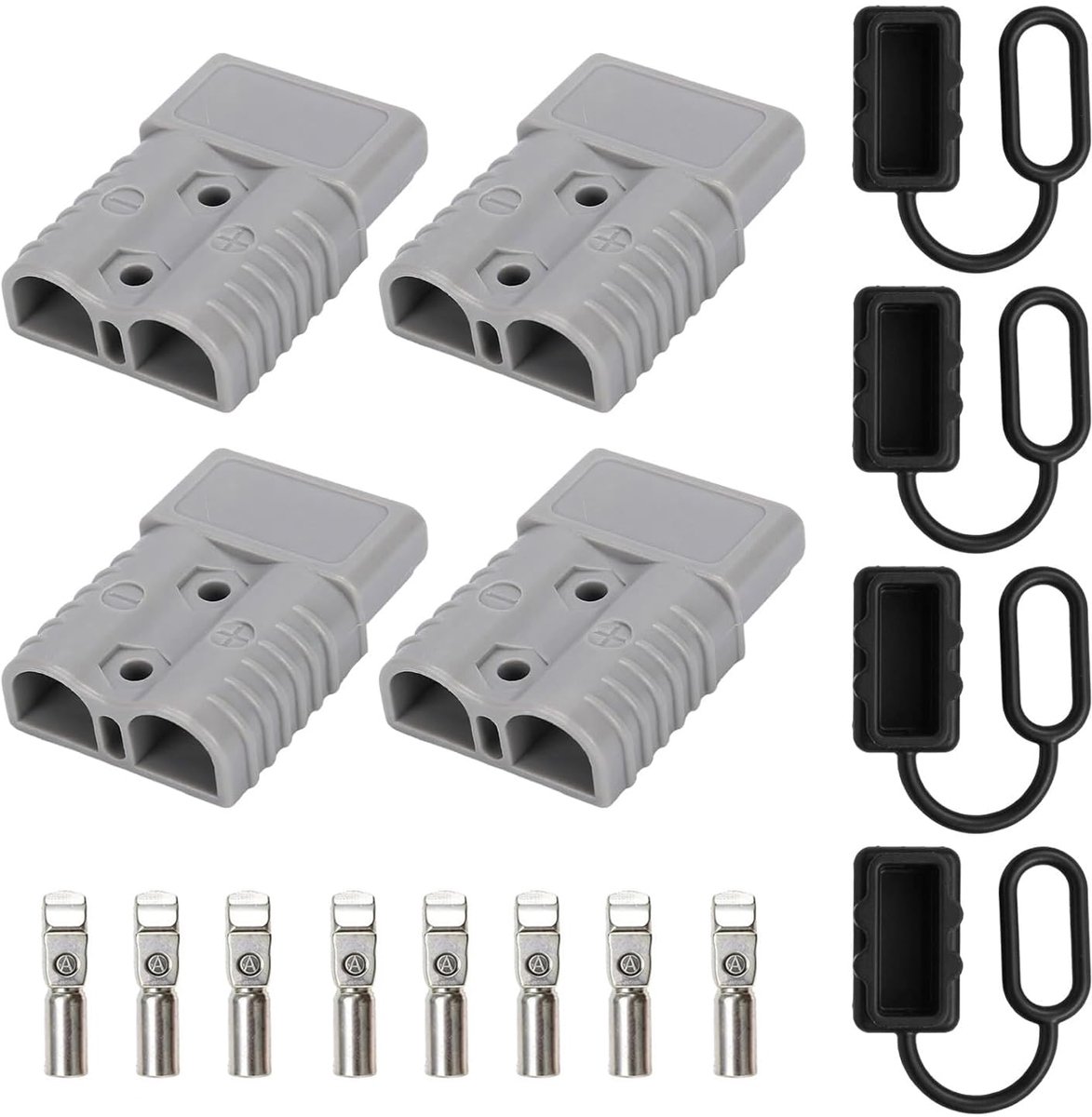 Anderson 50A 600V batterijconnectoren - grijs - snelkoppeling - ideaal voor auto en motor - ShopVlot
