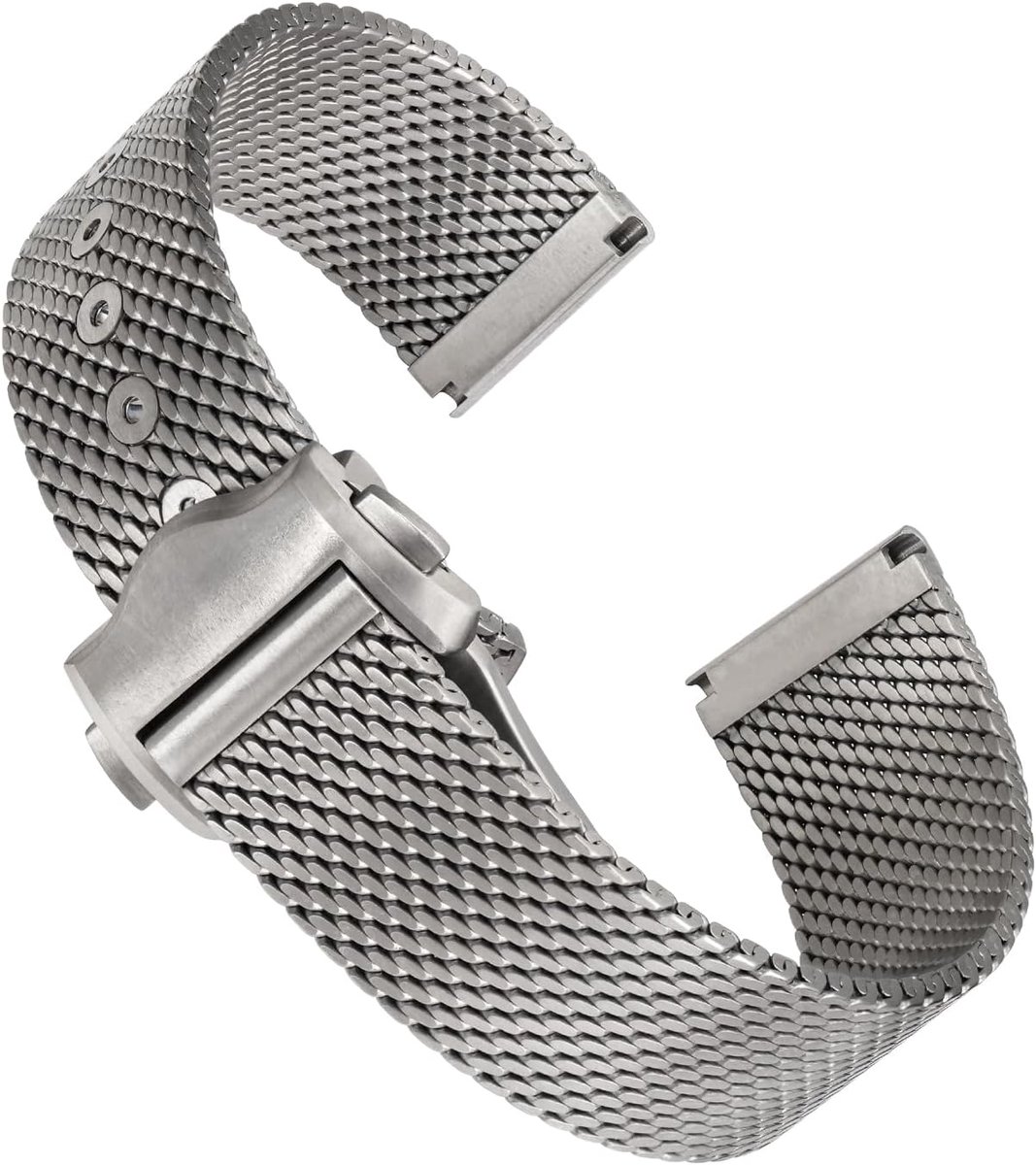 horlogeband 20mm - titanium roestvrij staal mesh - premium verstelbaar - stijlvol en comfortabel - ShopVlot