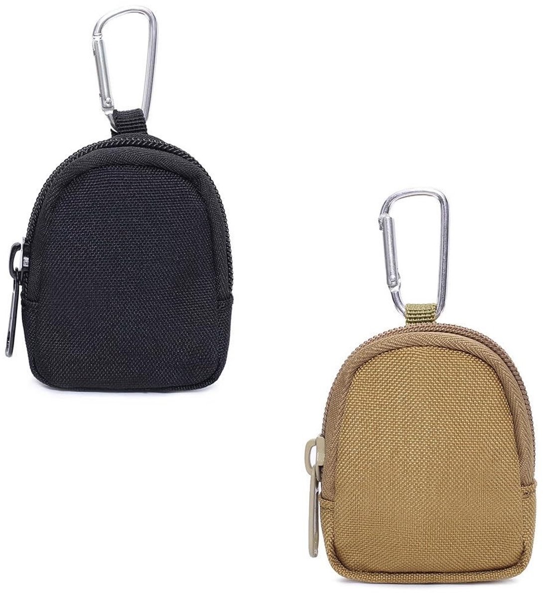 Solidchoice - Set van 2 Mini Rugzakken met Carabiner Sleutelhanger