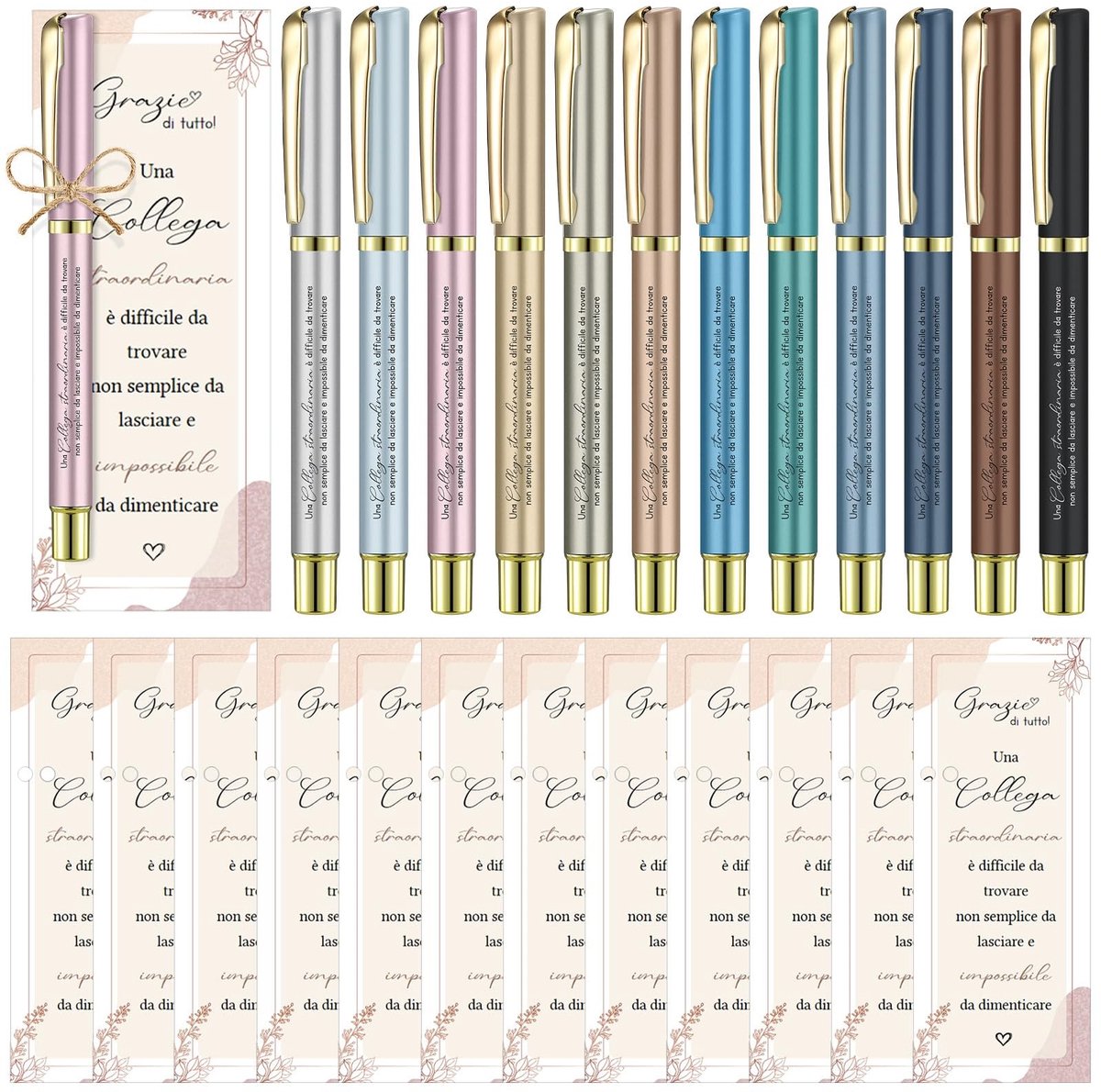 Solidchoice - Set van 12 Motivatiepennen en Boekenleggers als Geschenk