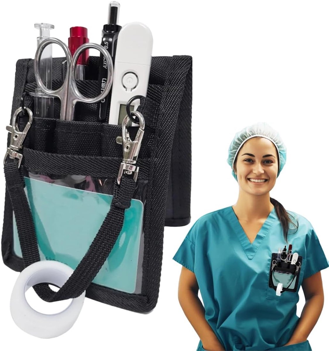 Nurse Coat Bag - Zwarte medische tas - Multi-compartiment - Voor het vervoeren van medische apparatuur - ShopVlot