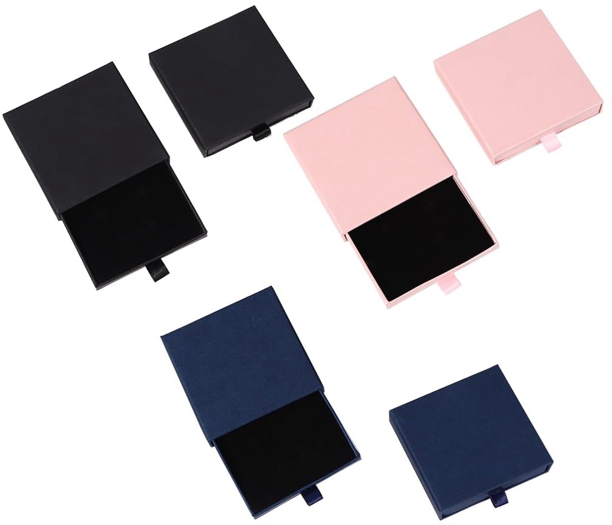 Solidchoice - Set van 6 Kartonnen Sieraden Dozen in Diverse Kleuren