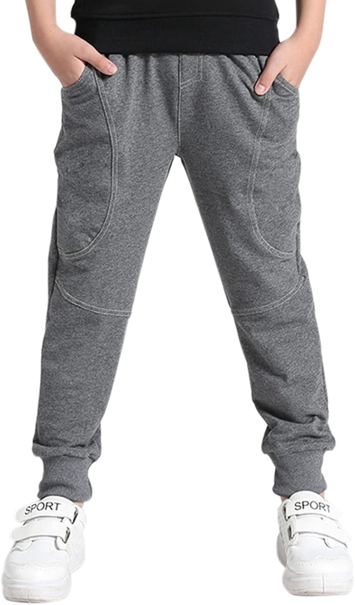 Joggingbroeken 128 cm - Katoen - Grijs - Ideaal voor vrije tijd - ShopVlot