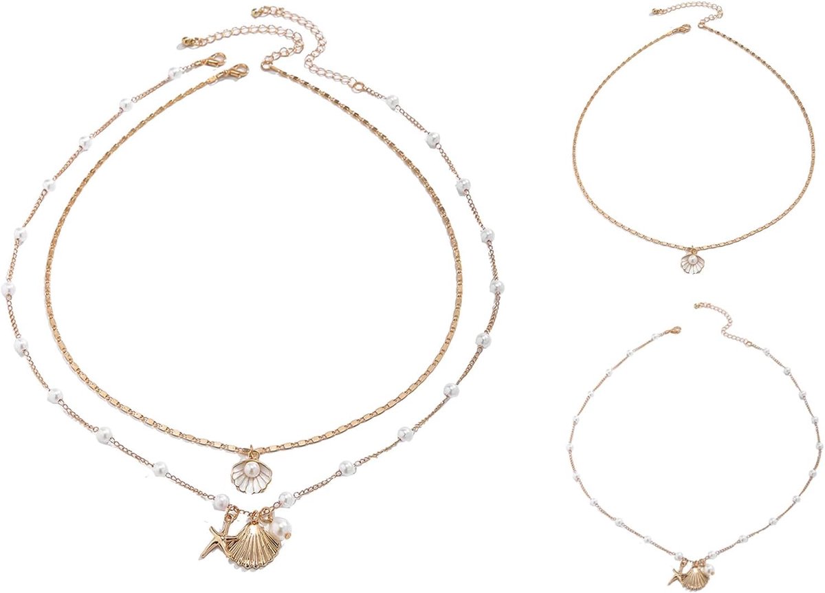Dames schelpenketting set - Bohemian stijl - Strand sieraden - Perfect voor zomerlooks - ShopVlot