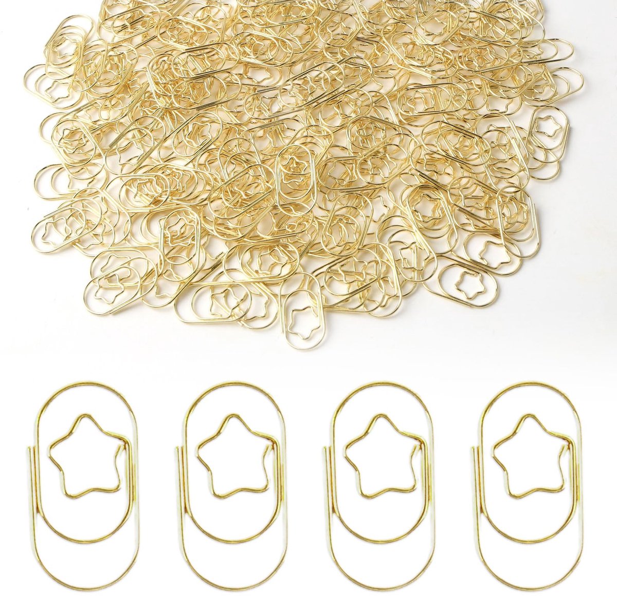 Solidchoice - 200 Gouden Ster Paperclips Voor Kantoor en School