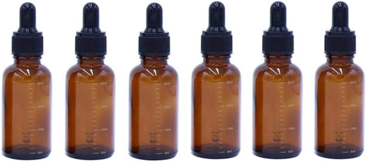 Druppelflesjes 30ml - Amber Glas - Met pipet - Ideaal voor etherische oliën - ShopVlot