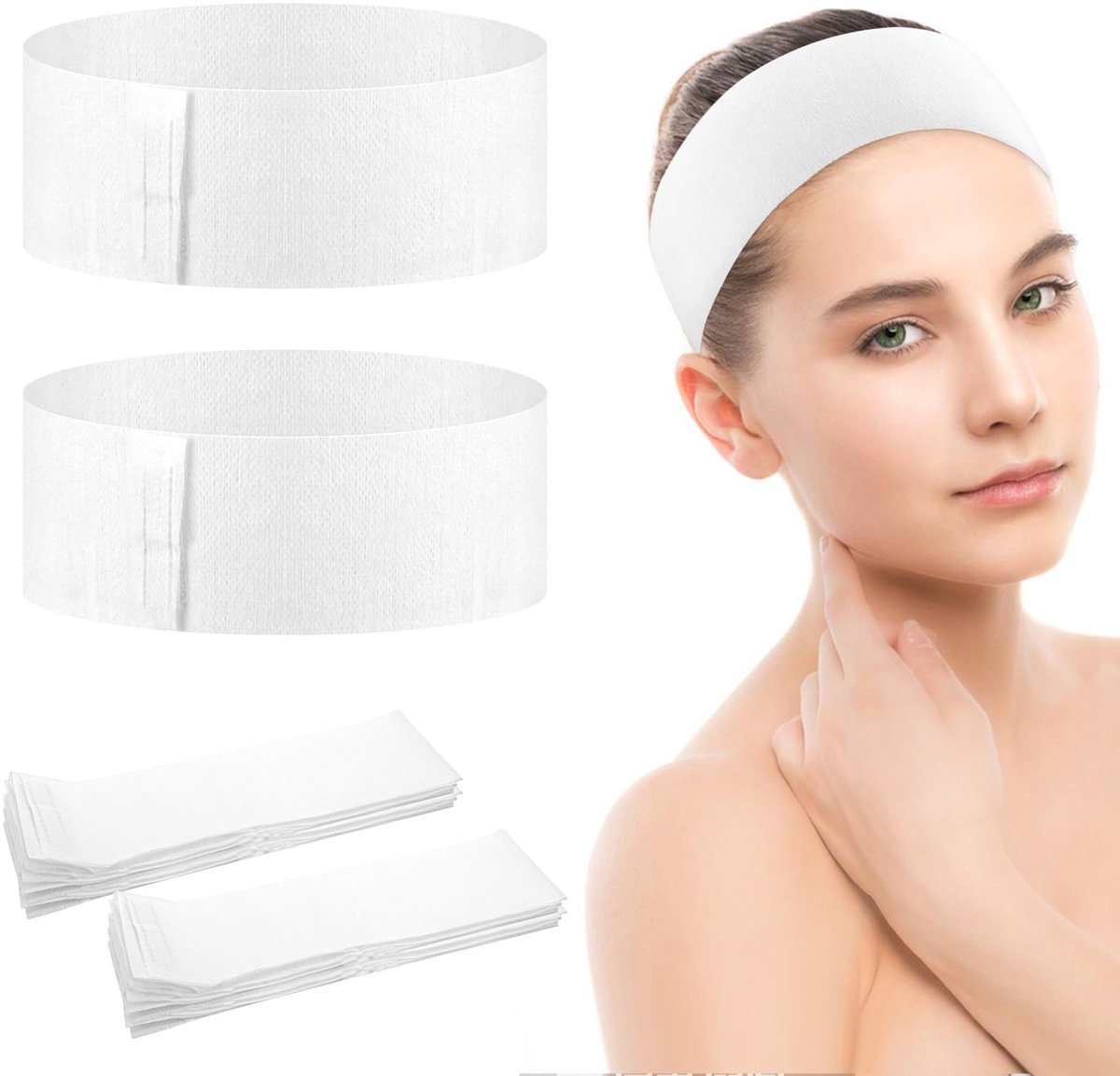 Solidchoice - Set van 20 Wegwerp Spa Gezichtshoofdbanden voor Cosmetica