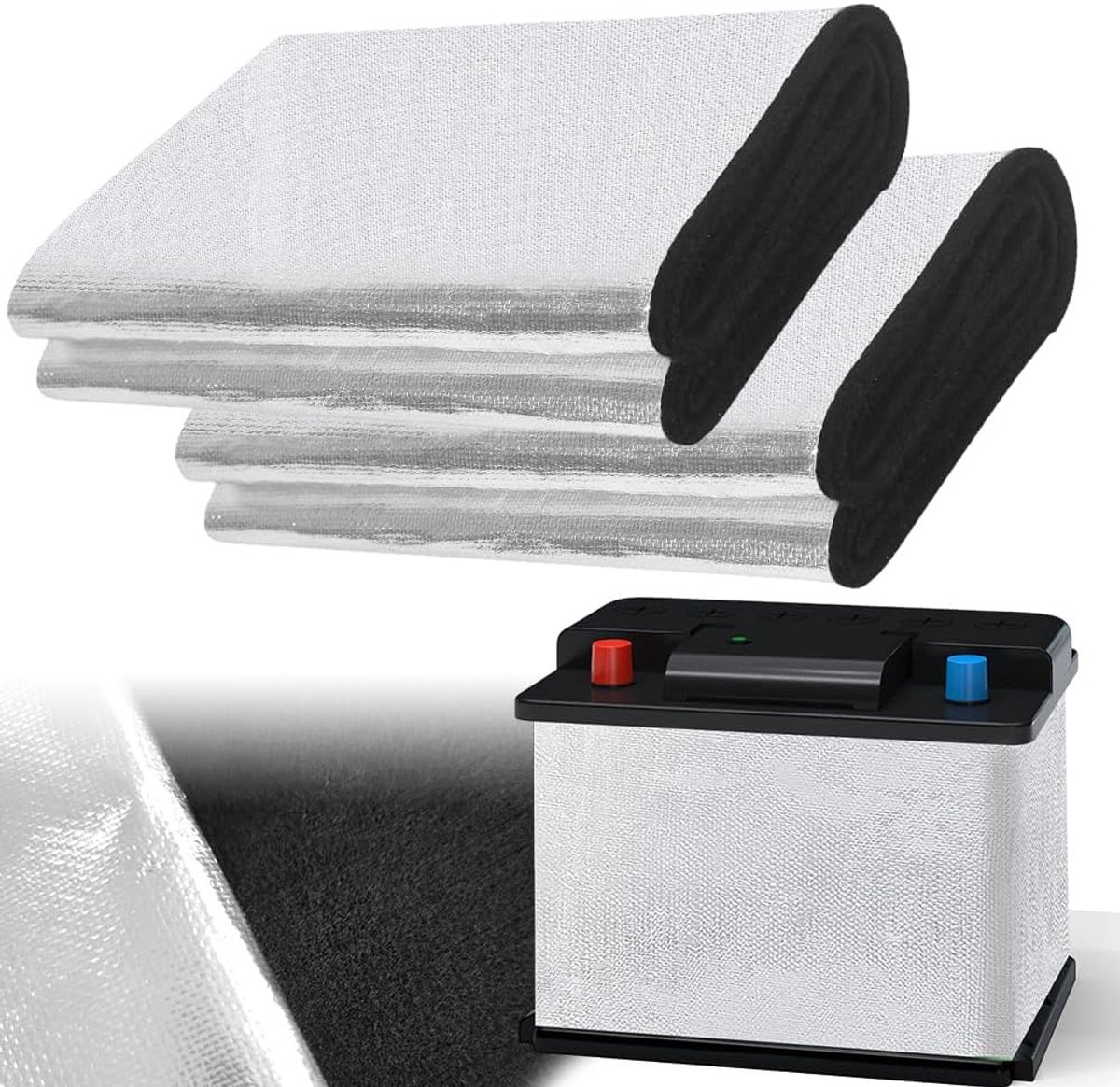 Batterij-isolatieset 2 stuks 18 cm x 1 m - geïsoleerd - vuurvast en vochtbestendig - optimale batterijbescherming - ShopVlot