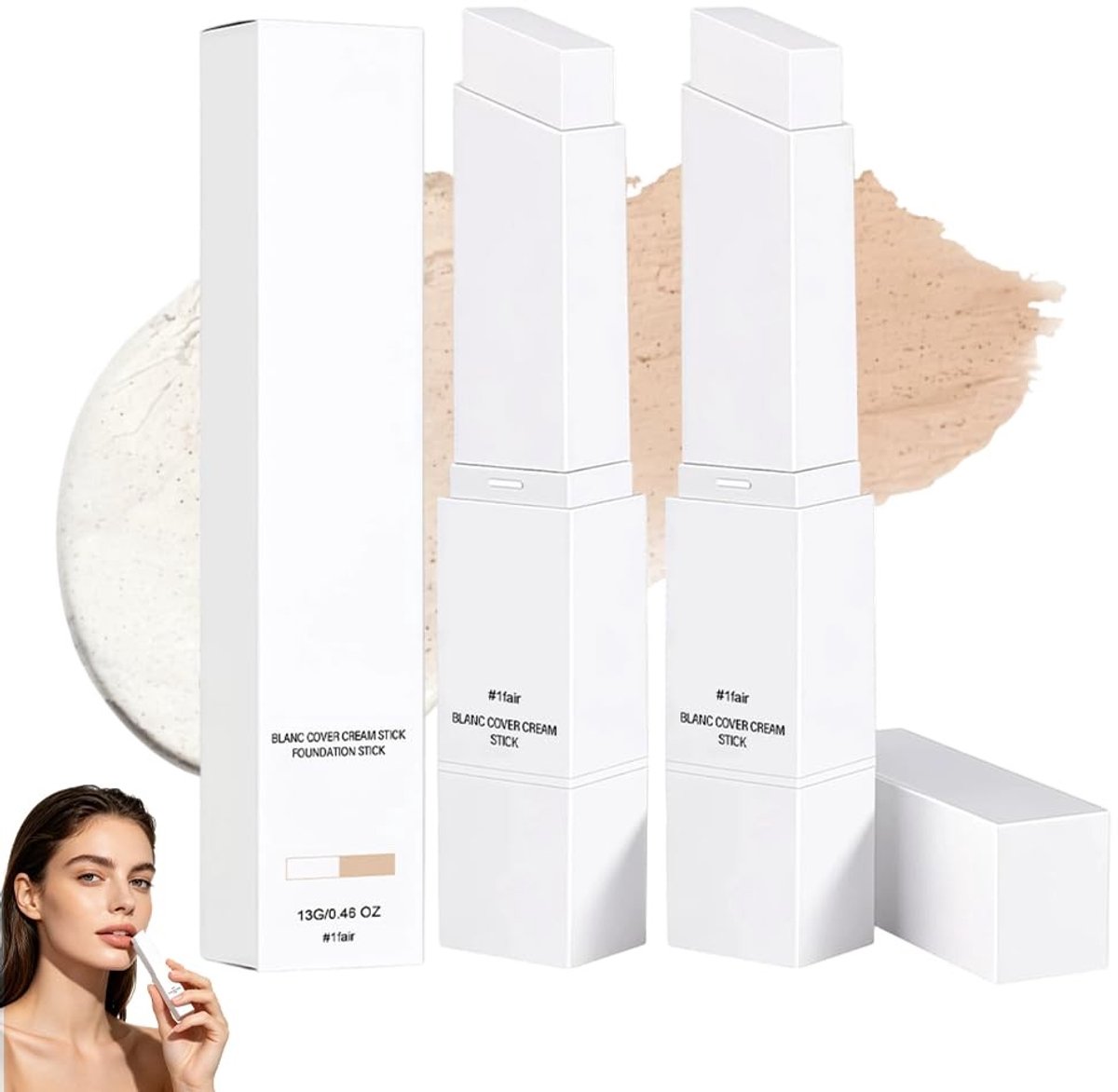 Solidchoice - 2-in-1 Kleurveranderende Foundation Stick met Borstel
