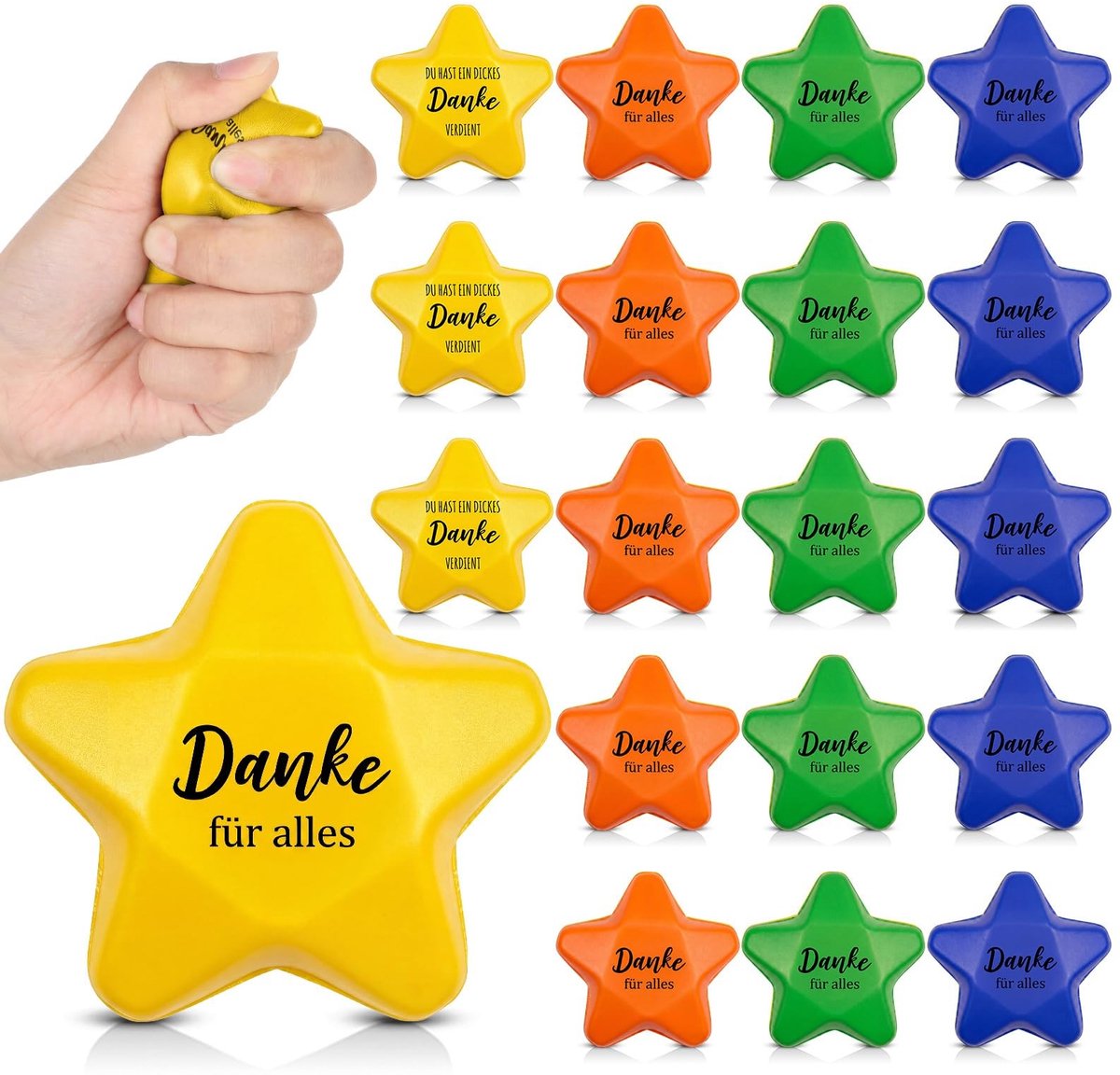 Solidchoice - Set van 20 Stervormige Stressballen voor Ontspanning