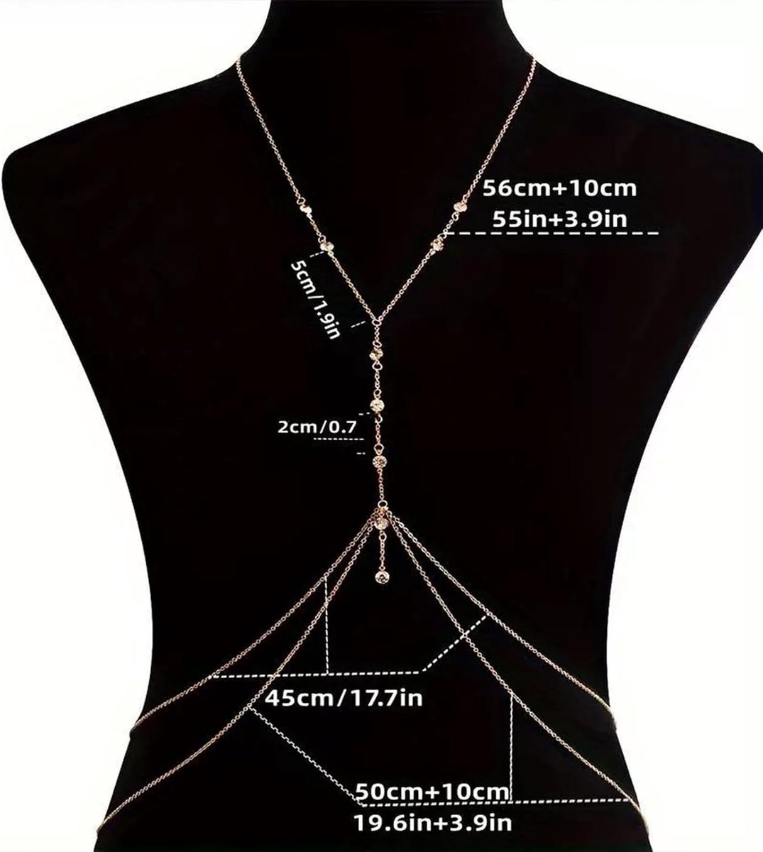 Lichaamsketting dames - verguld - verstelbaar - sexy bikinisieraden - ShopVlot